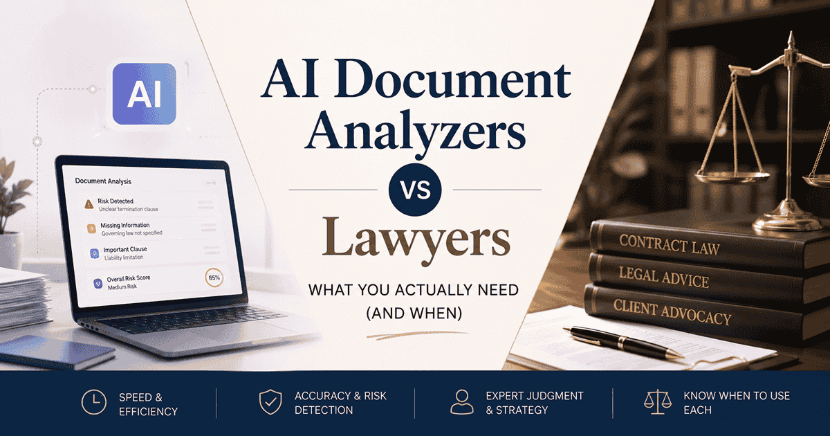 do I need a lawyer for contracts - AI Document Analyzers vs Lawyers: What You Actually Need (And When)