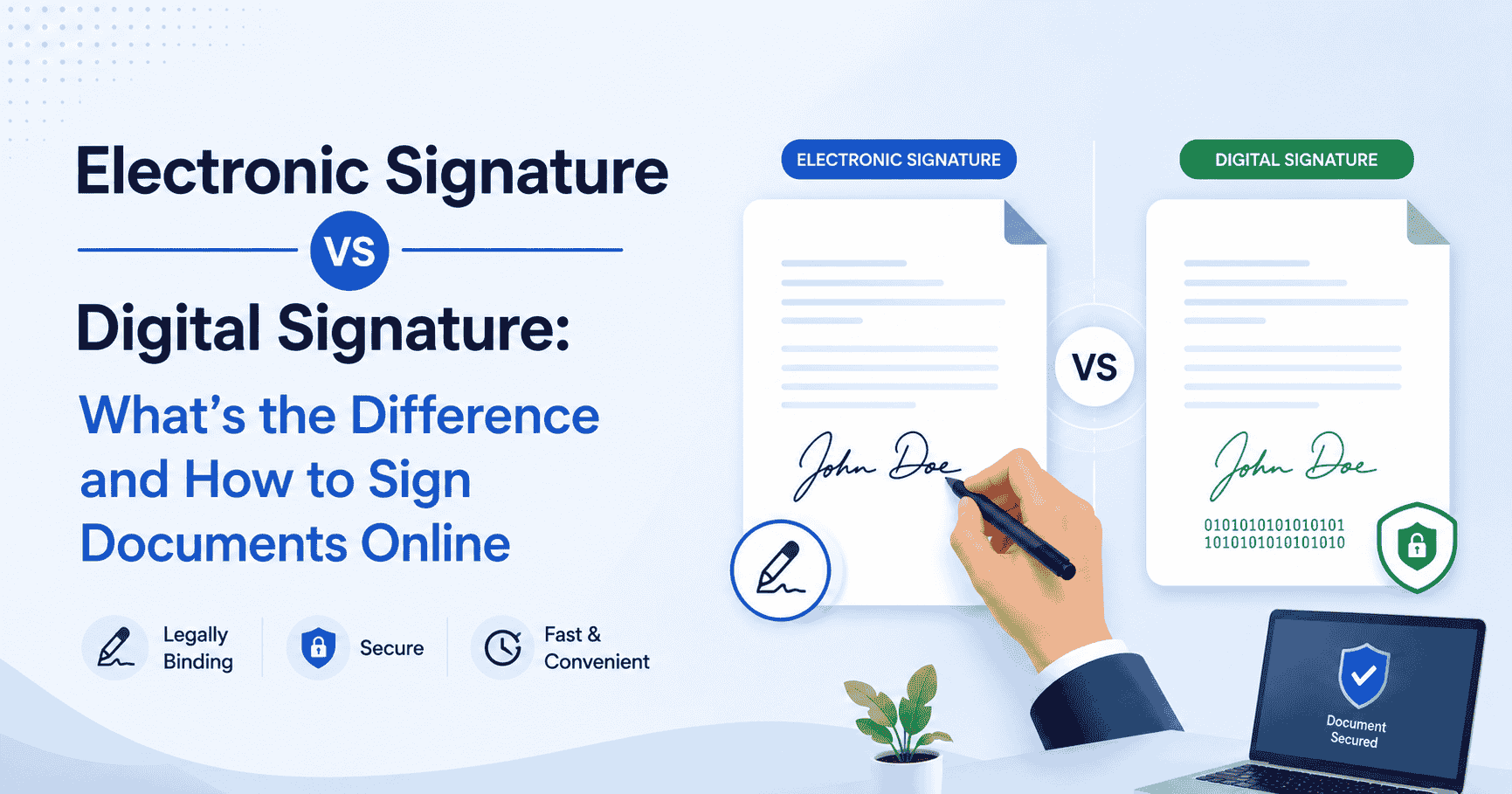 electronic signature vs digital signature - Electronic Signature vs Digital Signature: What's the Difference and How to Sign Documents Online